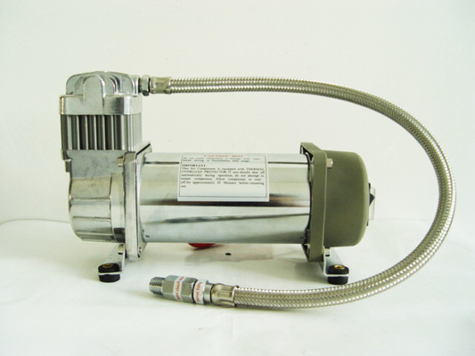 क्रोम एयरबैग एयर राइड सस्पेंशन कंप्रेसर 150psi 2.18CFM, 12v कार एयर कंप्रेसर