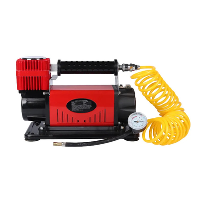 भारी शुल्क धातु DC12V दबाव गेज के साथ कार एयर कंप्रेसर कार टायर एयर inflator एकल सिलेंडर एयर कंप्रेसर