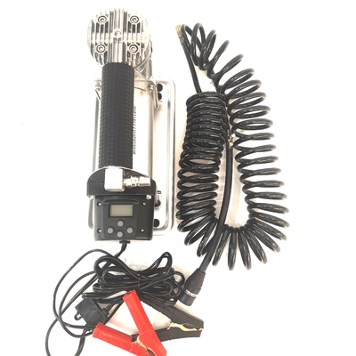 धातु सिंगल सिलेंडर एयर कंप्रेसर मगरमच्छ क्लिप टायर इन्फ्लेटर हैंडल के साथ