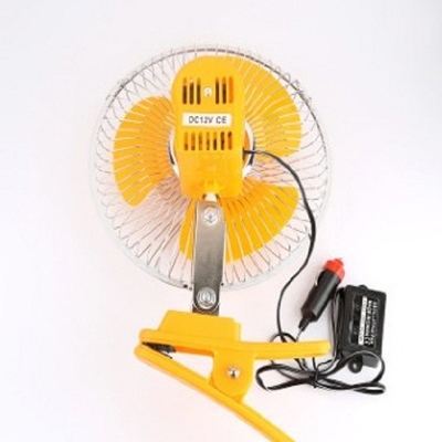 8 इंच Oscillating के साथ कारों पीछे गार्ड के लिए पीले इलेक्ट्रिक कूलिंग प्रशंसक