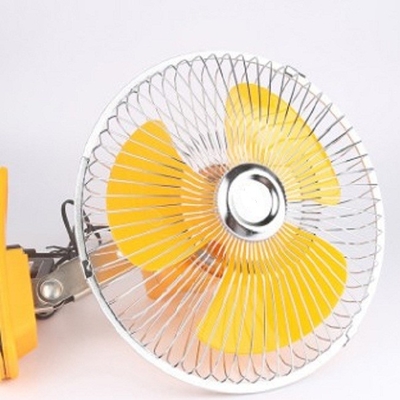 8 इंच Oscillating के साथ कारों पीछे गार्ड के लिए पीले इलेक्ट्रिक कूलिंग प्रशंसक