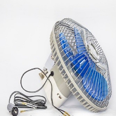 पूर्ण सुरक्षा धातु गार्ड के साथ 12v / 24v कार कूलिंग फैन 8 इंच ऑसिलेटिंग फैन