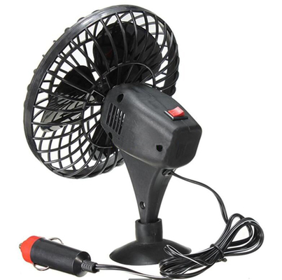 सिगरेट की आग के साथ काले प्लास्टिक मिनी कार वेंटिलेटर डीसी 12V शीतलन कार वेंटिलेटर