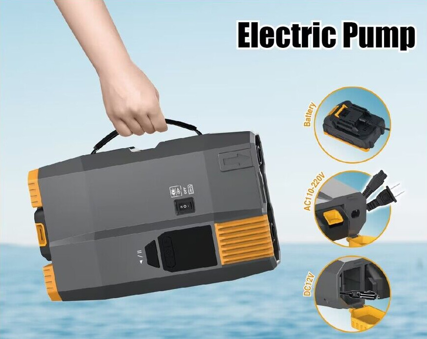 बैटरी और AC110V-220V के साथ 12 वोल्ट इलेक्ट्रिक सूप पंप स्क्रीन के साथ 20psi लंबे समय तक काम कर रहा है
