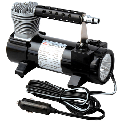 अच्छी कीमत कार मुद्रास्फीति 150PSI के लिए 12v सिंगल ब्लैक साइक्लिंडर पोर्टेबल व्हीकल एयर कंप्रेसर ऑनलाइन