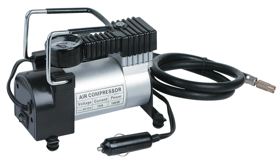 अच्छी कीमत सिल्वर मेटल सिलेंडर हेड पोर्टेबल व्हीकल एयर कंप्रेसर 140PSI ऑनलाइन