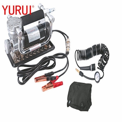 पोर्टेबल क्रोम DC12v धातु टायर एयर कंप्रेसर मगरमच्छ क्लिप के साथ